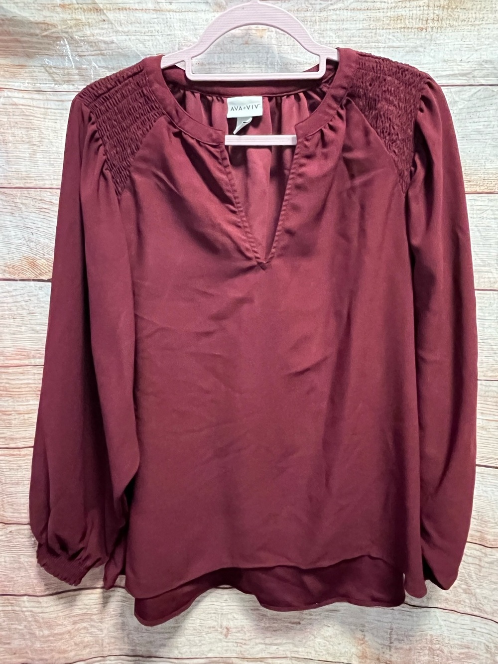 Ava & Viv dark red blouse-Ladies X (XL)